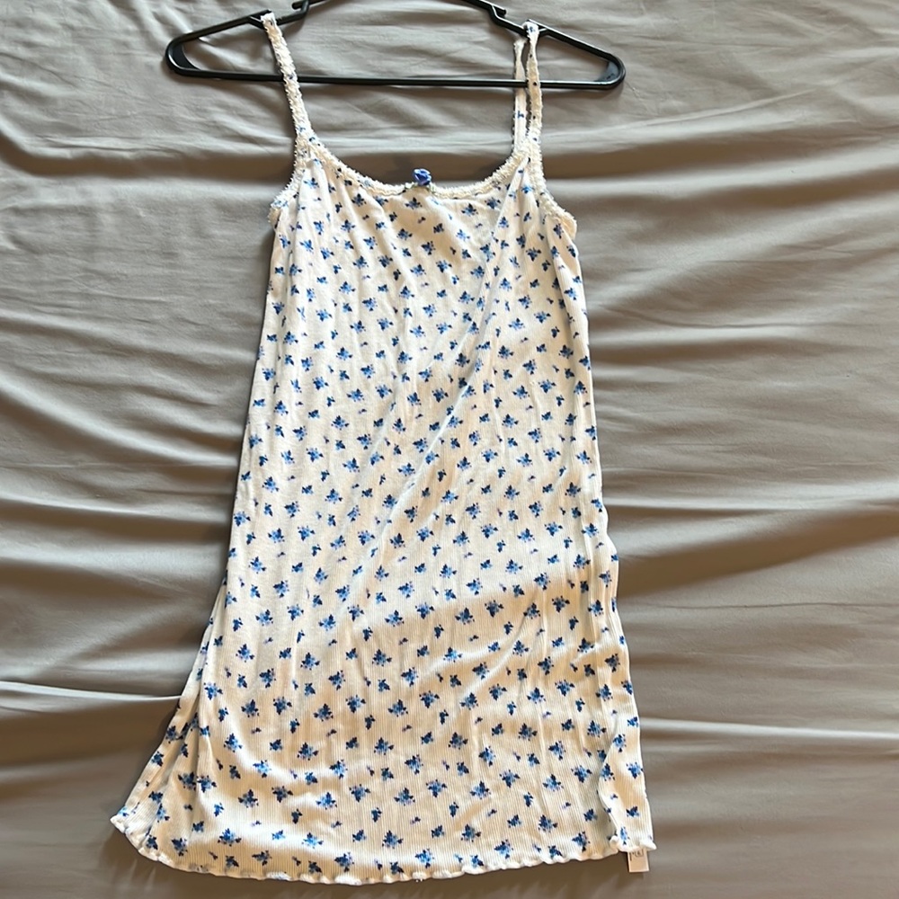 Floral white blue floral dress